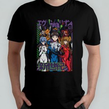 Pixxa Neon Genesis Evangelion %100 Pamuklu Bisiklet Yaka T-Shirt Model - 4