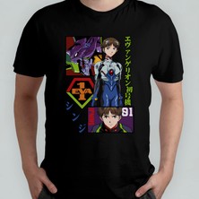 Pixxa Neon Genesis Evangelion Shinji %100 Pamuklu Bisiklet Yaka T-Shirt Model - 2