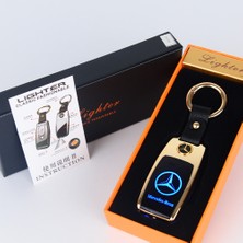 MerciTech USB Şarjlı Mercedes Anahtarı Görünümlü Fenerli Premium Lüks Çakmak