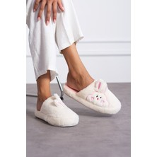 Albishoes Yumuşak Peluş Tavşan Figürlü Ev Terliği Peluş Ev Terliği Kadın Kışlık Yumuşak Ev Terlik