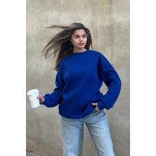 la & vetta Saks Bisiklet Yaka Basic Sweatshirt