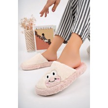 Albishoes Kadın Kurbağa Figürlü Sessiz Taban Önü Kapalı Peluş Kışlık Kadın Ev Terlik Ev Kadın Peluş