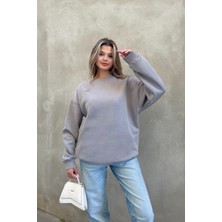 Taş Bisiklet Yaka Basic Sweatshirt