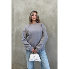 Taş Bisiklet Yaka Basic Sweatshirt