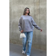 Taş Bisiklet Yaka Basic Sweatshirt