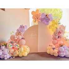 Ata Parti Dünyası ^^ Doğum Günü Konsepti Makaron Set * Sarı * Pembe * Lila * Somon * 60 Lı Balon Zinciri Parti Seti