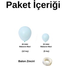 Ata Parti Dünyası ^^ Doğum Günü Konsepti * Makaron Mavi * 60 Lı Balon Zinciri Parti Seti
