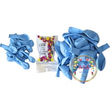 Ata Parti Dünyası ^^ Doğum Günü Konsepti * Makaron Mavi * 60 Lı Balon Zinciri Parti Seti