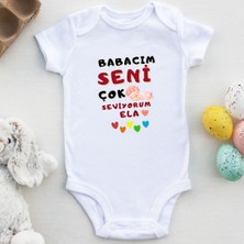 Asilcom Baskılı Bebek Zıbın Babacım Seni Çok Seviyorum Kiz Bebek