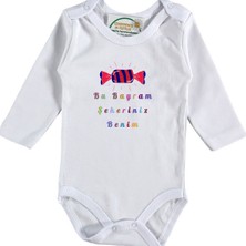 Asilcom Bu Bayram Şekeriniz Benim Yazılı Bebek Zıbını