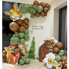 ^^ Doğum Günü Konsepti * Çikolata Kahve * Okaliptus * Beyaz * 60 Lı Balon Zinciri Parti Seti