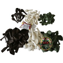 ^^ Doğum Günü Konsepti * Çikolata Kahve * Okaliptus * Beyaz * 60 Lı Balon Zinciri Parti Seti