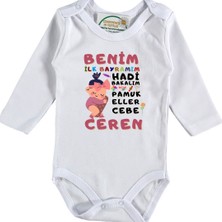 Asilcom Baskılı Bebek Zıbın Benim Ilk Bayramım Kız Bebek