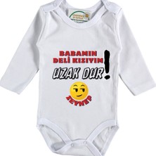 Asilcom Babamın Deli Kızıyım Uzak Dur Yazılı Bebek Zıbın