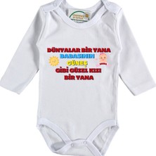 Asilcom Dünyalar Bir Yana Babasının Güneş Gibi Güzel Kızı Bir Yana Yazılı Bebek Zıbın