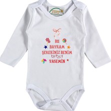 Asilcom Bu Bayram Şekeri Benim Yazılı Kız Bebek Zıbın
