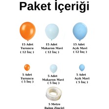 ^^ Doğum Günü Konsepti *açık Mavi*turuncu*makaron Mavi* 60 Lı Balon Zinciri Parti Seti