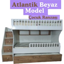 Mürsel Atlantik Beyaz Model Çocuk Ranzası