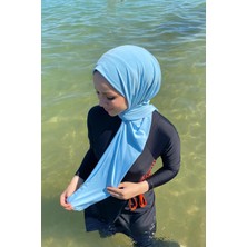 Sayra Shawl Kadın Bebe Mavisi Sandy Kumaş Hazır Şal