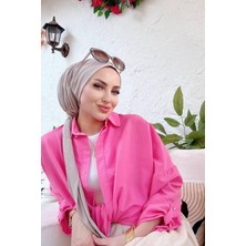 Sayra Shawl Kadın Bej Çıtçıtlı Hazır Şal