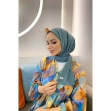Sayra Shawl Kadın Küf Yeşili Çıtçıtlı Hazır Şal