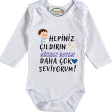 Asilcom Hepiniz Çıldırın Dayımı - Amcamı Daha Çok Seviyorum Yazılı Erkek Bebek Zıbın