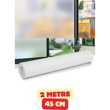 Vekorr 2m x 45CM Uv Engelleyici Buzlu Cam Film Kendinden Yapışkanlı Folyo Duşakabin Balkon Cam Filmi