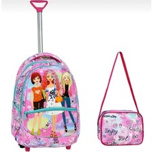 Zennur Çekçekli Okul Çantası Kız Çocuk Girls Model Beslenme Çantalı Kalemlikli 3 Lü Set Okul Çantası
