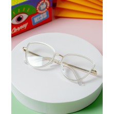 Corney Design Chaney Şeffaf Cat Eye Gözlük (Mavi Işık Filtreli)