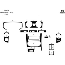 Marscockpitdesign Isuzu D Max 4x2-4x4 Konsol-Maun Kaplama 2007-2012 19 Parça