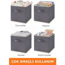 Helen's Home Oyuncak 3'Lü Dolap Içi Çamaşır Oyuncak Düzenleyici Kapaksız Saklama Kutusu Organizer 30x30x30 Kumaş