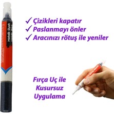 Glaswen Araç Oto Rötuş Kalemi 5 ml Kaporta Tampon Çizik Giderici Fırça Metalik Siyah Renk Boya Kalemi