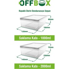 OFFBOX 100 x 130 20 Li Set Kendinden Kapaklı Difriz Buzluk Saklama Kabı Düzenleyici 1 Lt. ve 2 Lt. 11-20 B