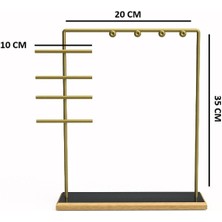 1 Parça Gold Altın Takı Standı, Takılık, Küpelik, Bileklik, Kolye Seti, Takı Dolabı Düzenleyici Müc