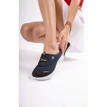 Sandal Spor Kadın Kaymaz İnce Taban Ortopedik File Sabo Doktor Hemşire Hastane Aşçı Terliği SS001-0258 Lacivert