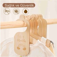 Babyroom Tekstil Bebek Çocuk Dolap Organizer Bebek Kıyafet Ayırıcı Askılık Ayraç 0- 24 Aylık Anı Kartları 7