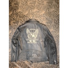 Nyc Deri Erkek Ceket Slim-Fit Biker Model Motorcu Tarzı Eskitme