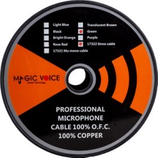 MAGICVOICE MİKROFON KABLOSU STEREO 1.KALİTE 100 METRE YEŞİL