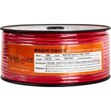 MAGICVOICE MİKROFON KABLOSU STEREO 1.KALİTE 100 METRE KIRMIZI