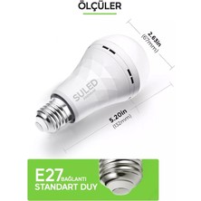 Suled Şarjlı Ampül 30W Ultra Acil Durum & Kamp Işığı 220V Beyaz E27 Duy Otomatik %80 Tasarruflu