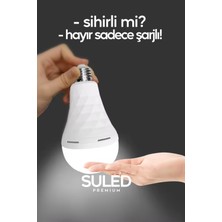 Suled Şarjlı Ampül 30W Ultra Acil Durum & Kamp Işığı 220V Beyaz E27 Duy Otomatik %80 Tasarruflu