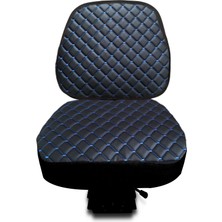 Traktör Koltuk Kılıfı - Tt Tip Koltuk - Siyah Deri- Mavi Dikişli -BB-876