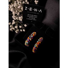 Zena Accessories Renkli Halka Küpe