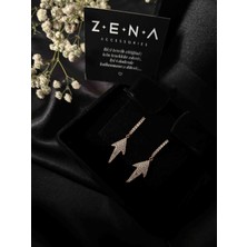 by zena aksesuar Zena Accessories Zirkon Taşlı Ok Küpe