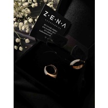 by zena aksesuar Zena Accessories Zirkon Taş Detaylı Akıntı Model Halka Küpe