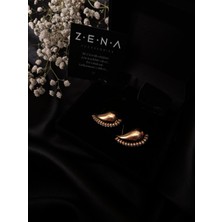 by zena aksesuar Zena Accessories Damla Zirkon Altın Çelik Küpe