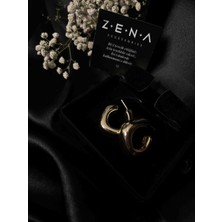 by zena aksesuar Zena Accessories Oval Halka Altın Küpe