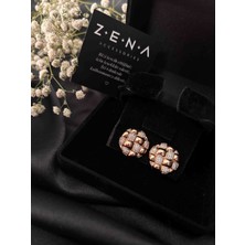 by zena aksesuar Zena Accessories Baget Rose Çelik Küpe