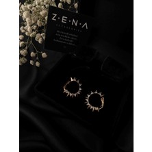 by zena aksesuar Zena Accessories Çivi Model Zirkon Taşlı Küpe