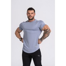 Gymwolves Pro Air Erkek Spor T-Shirt | Workout Tanktop | Never Give Up | Açık Gri | Pro Serisi |